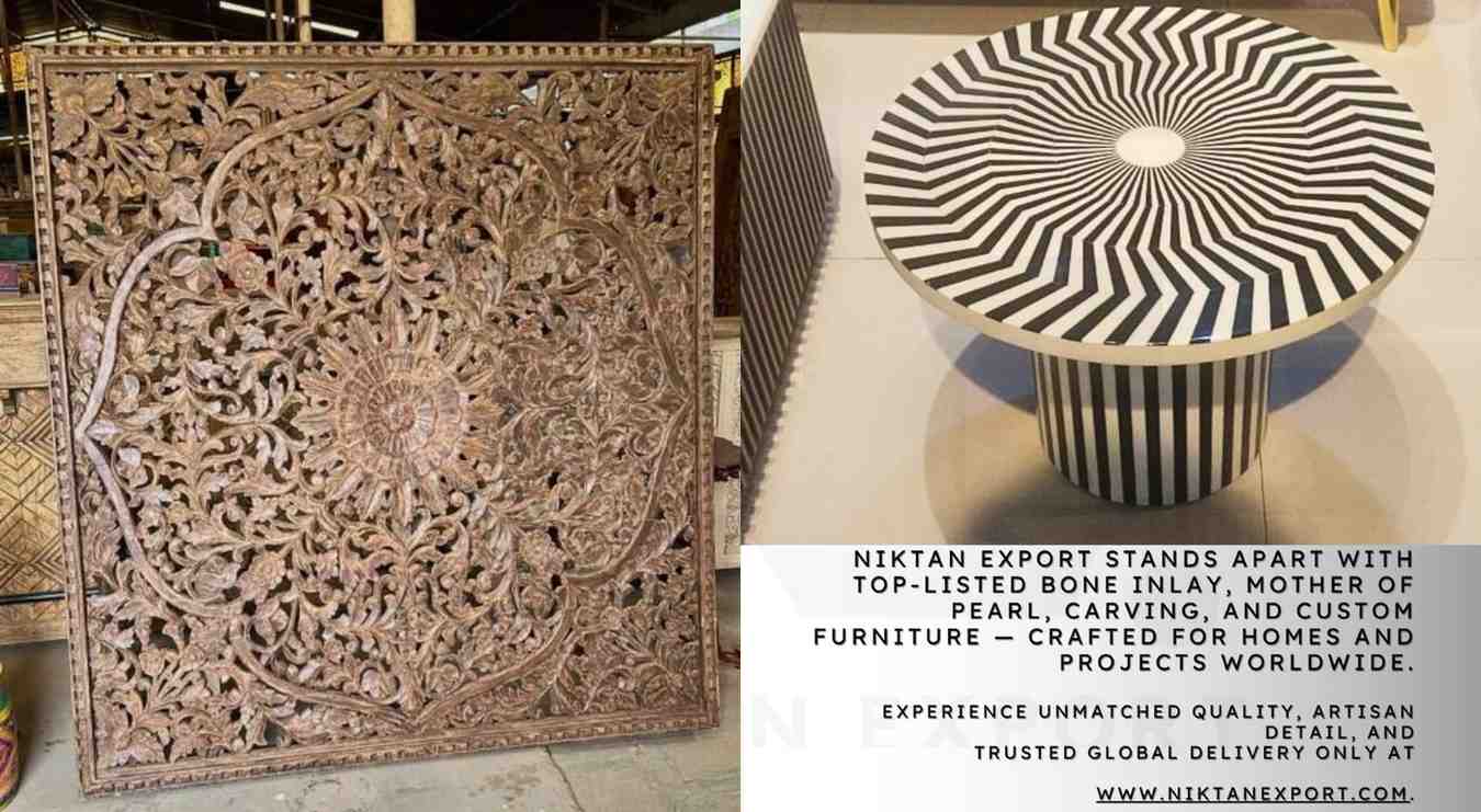 Handmade Bone Inlay Coffee Table by Niktan Export – luxury artisan furniture with global delivery