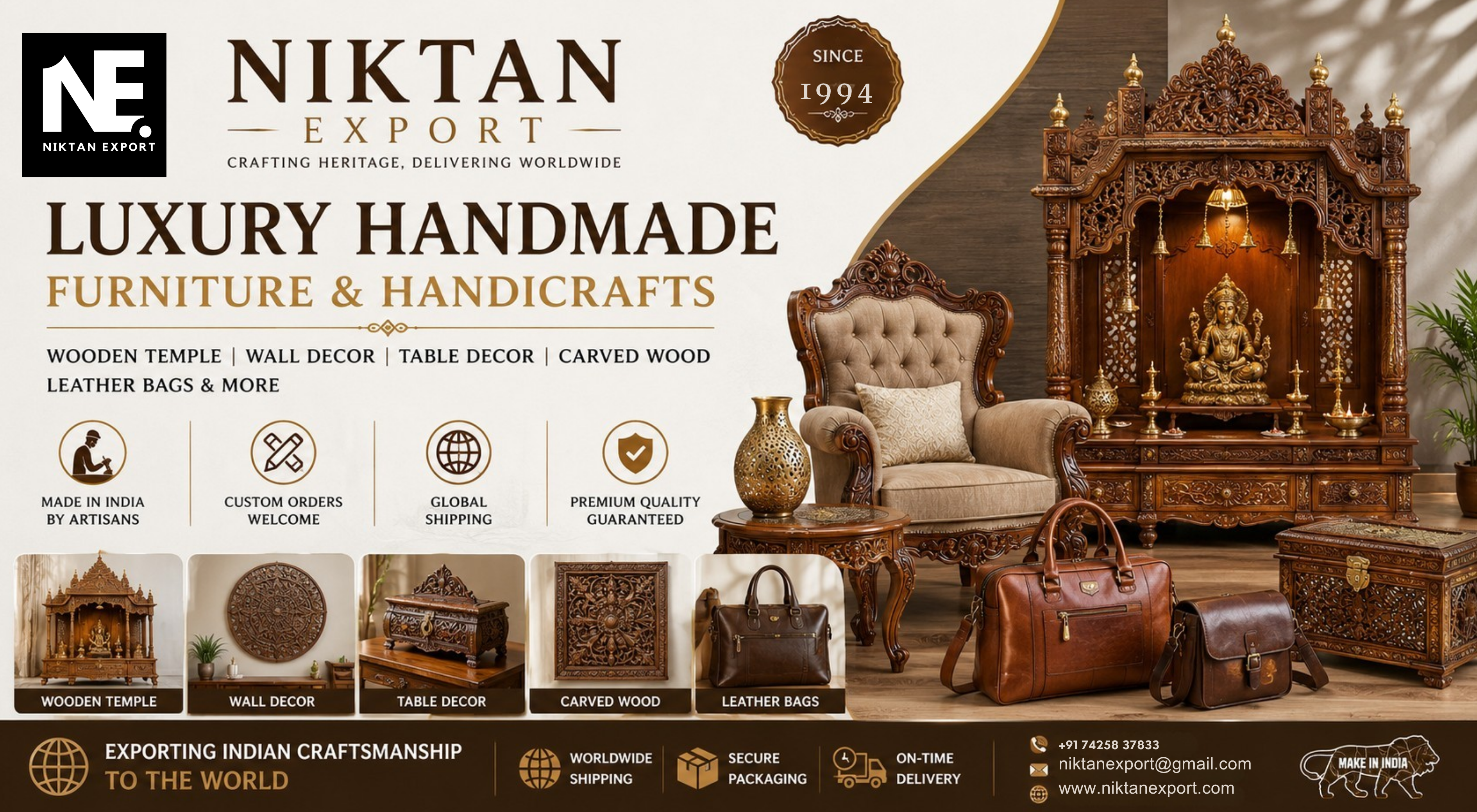 Luxury handmade Bone Inlay Furniture, Mother of Pearl Furniture, and handcrafted wooden furniture manufactured by Niktan Export India and shipped worldwide.