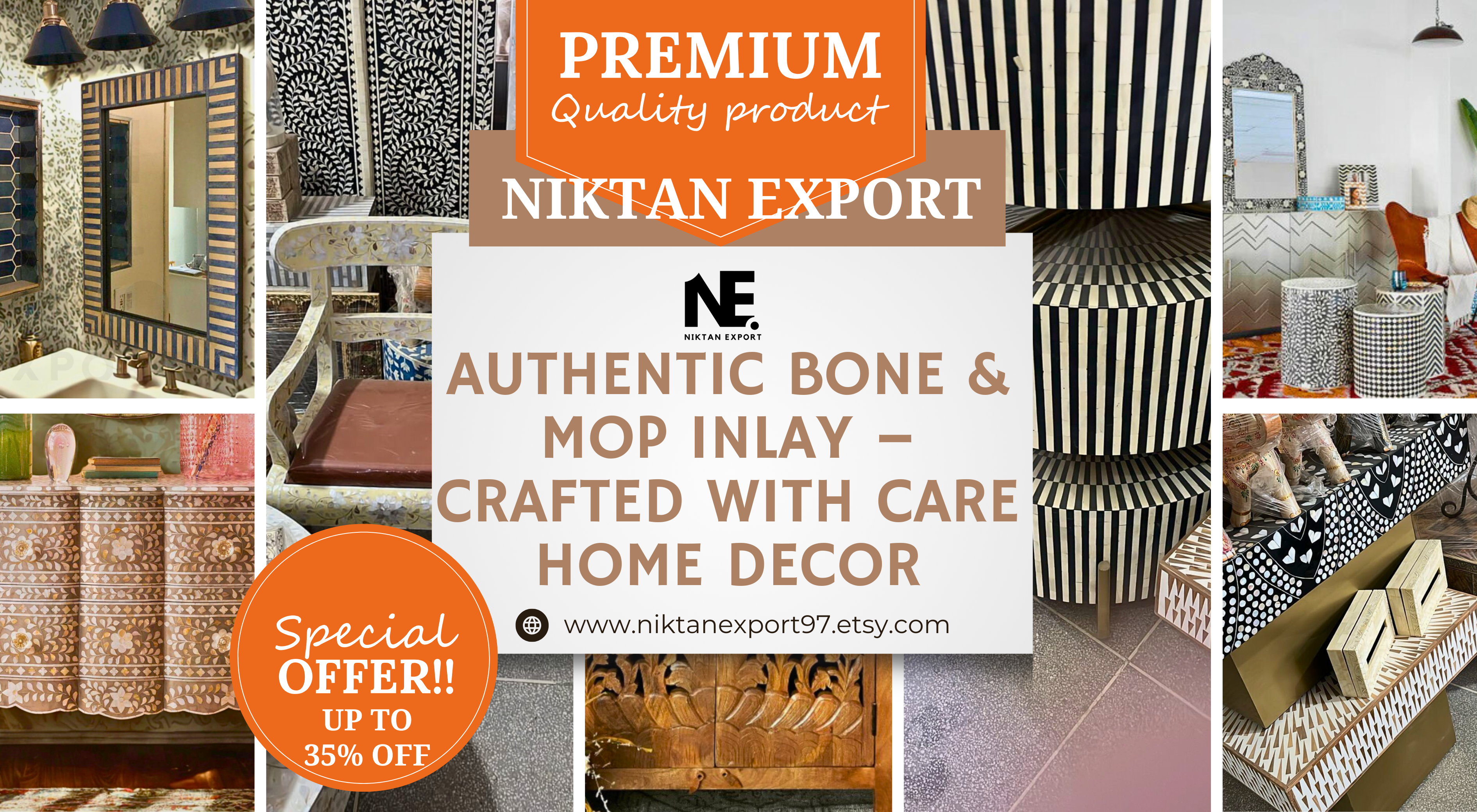 Handcrafted bone inlay and Mother of Pearl furniture by Niktan Export – premium quality home decor made by Indian artisans, available with global shipping and custom design options.