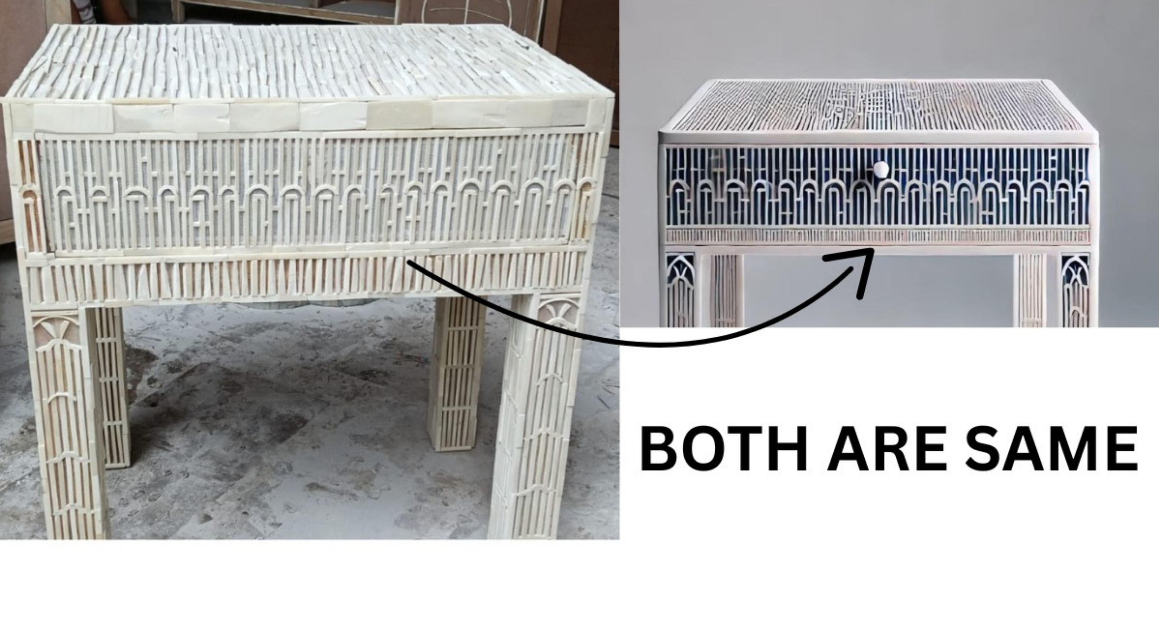Elegant handcrafted Bone Inlay Bedside Tables in matching pairs by Niktan Export, featuring detailed craftsmanship and premium quality, ideal for global home decor