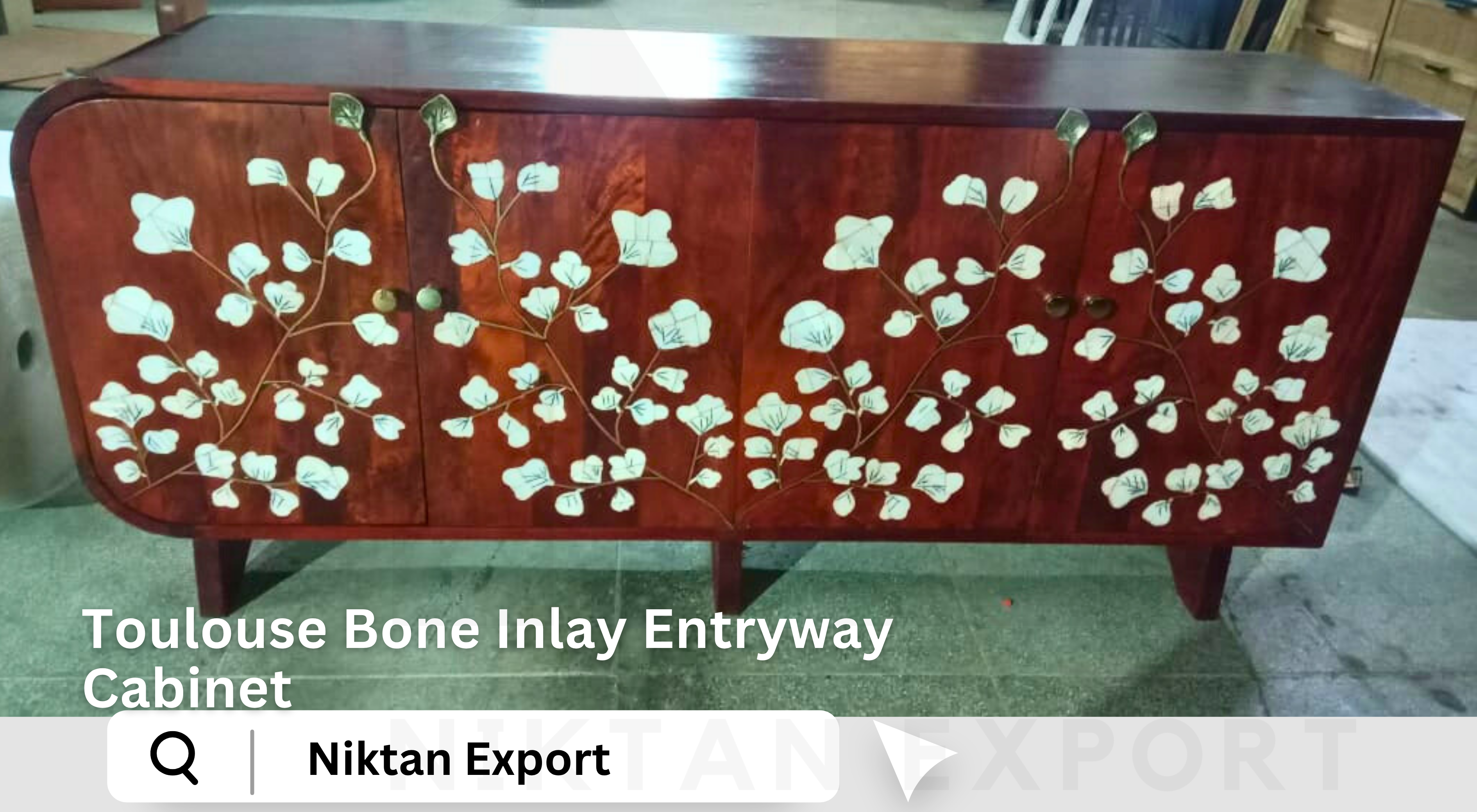 A beautifully handcrafted Bone Inlay Console Table from Niktan Export, showcasing timeless artisan craftsmanship with global appeal — perfect for home, office, or hospitality interiors