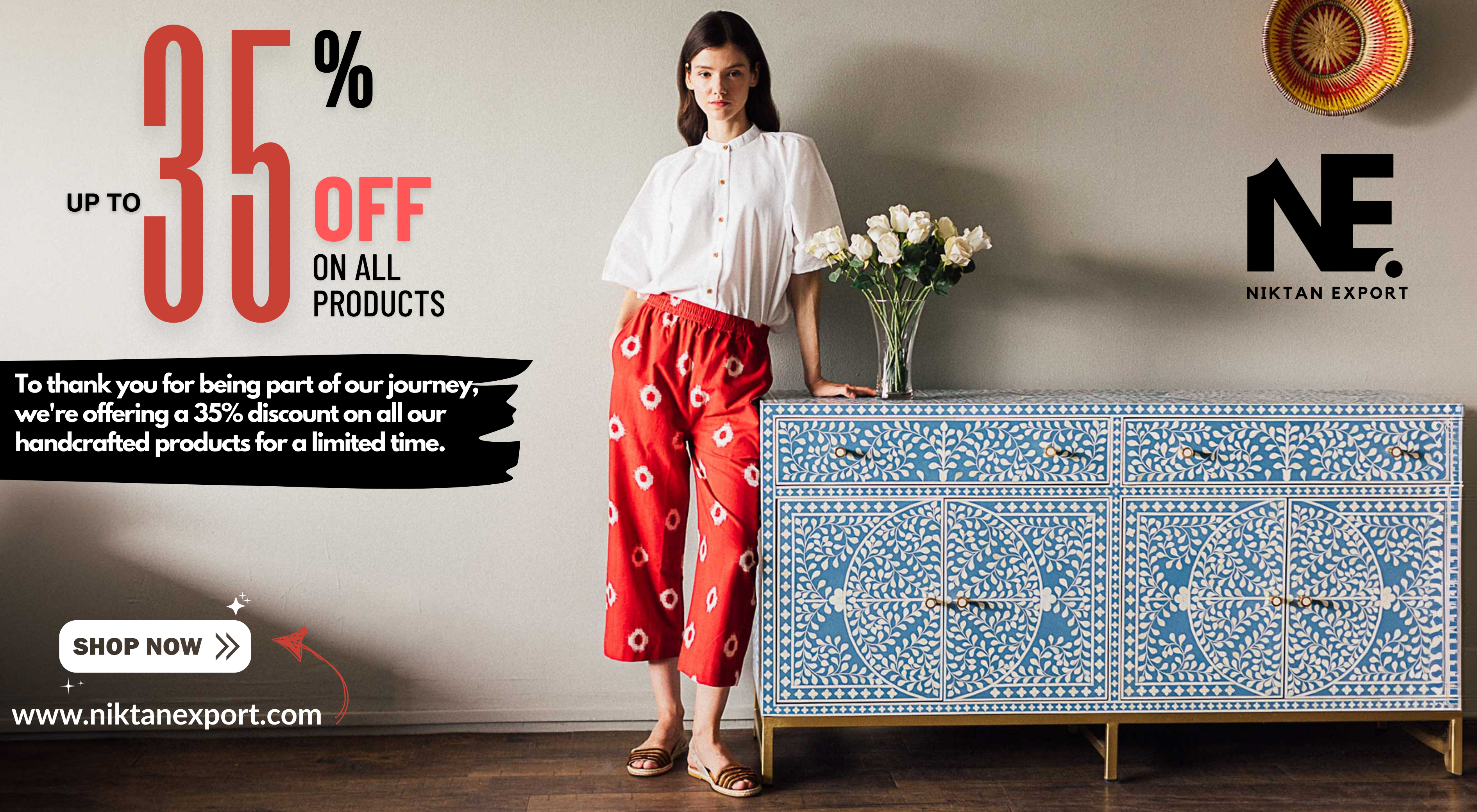 Bone Inlay coffee table in a bright modern living room – handcrafted in India.