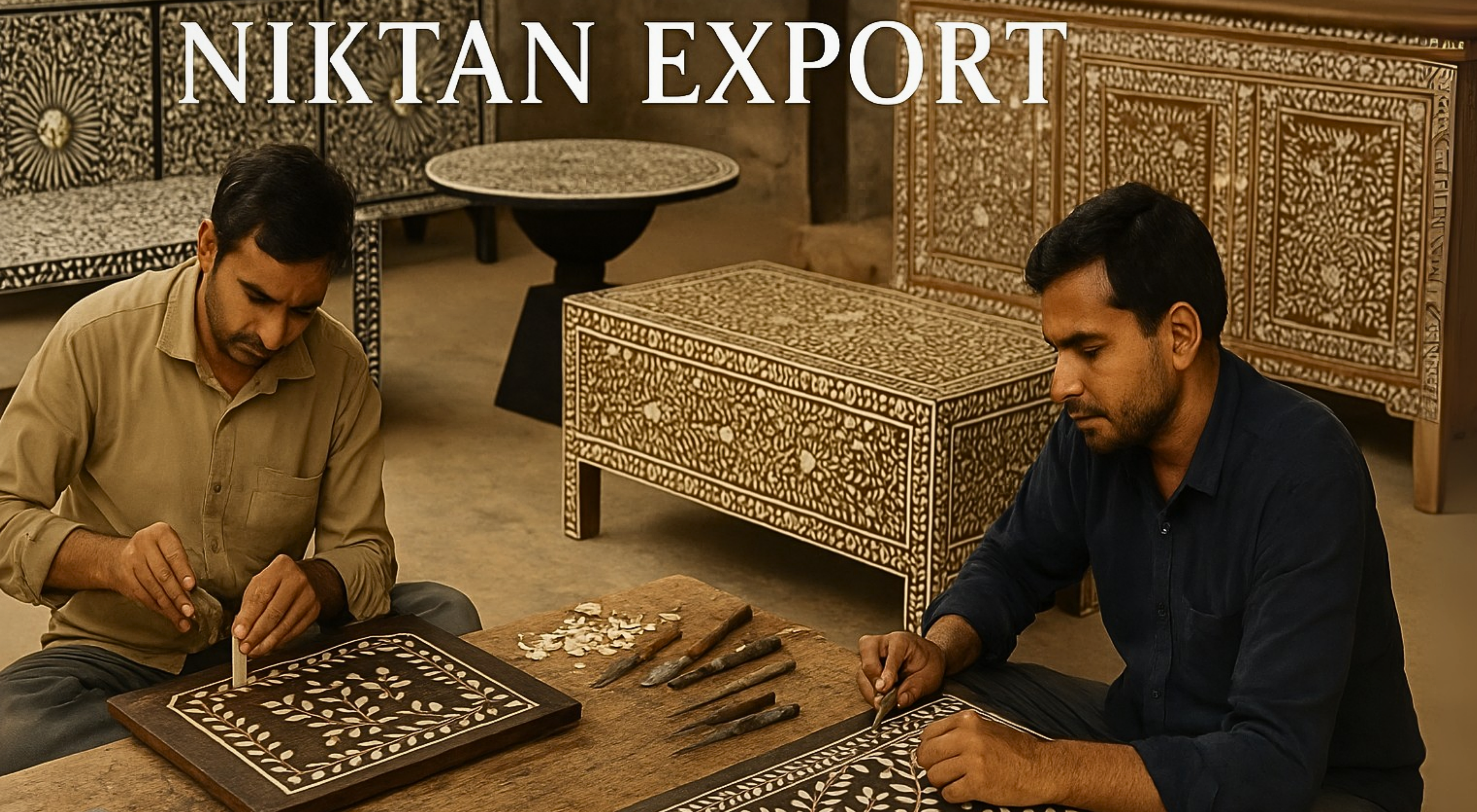 Elegant handcrafted Bone Inlay and Mother of Pearl furniture by Niktan Export with worldwide shipping and up to 40% discount – trusted by interior designers, architects, and global customers for home decor, living room, bedroom, and custom furniture needs