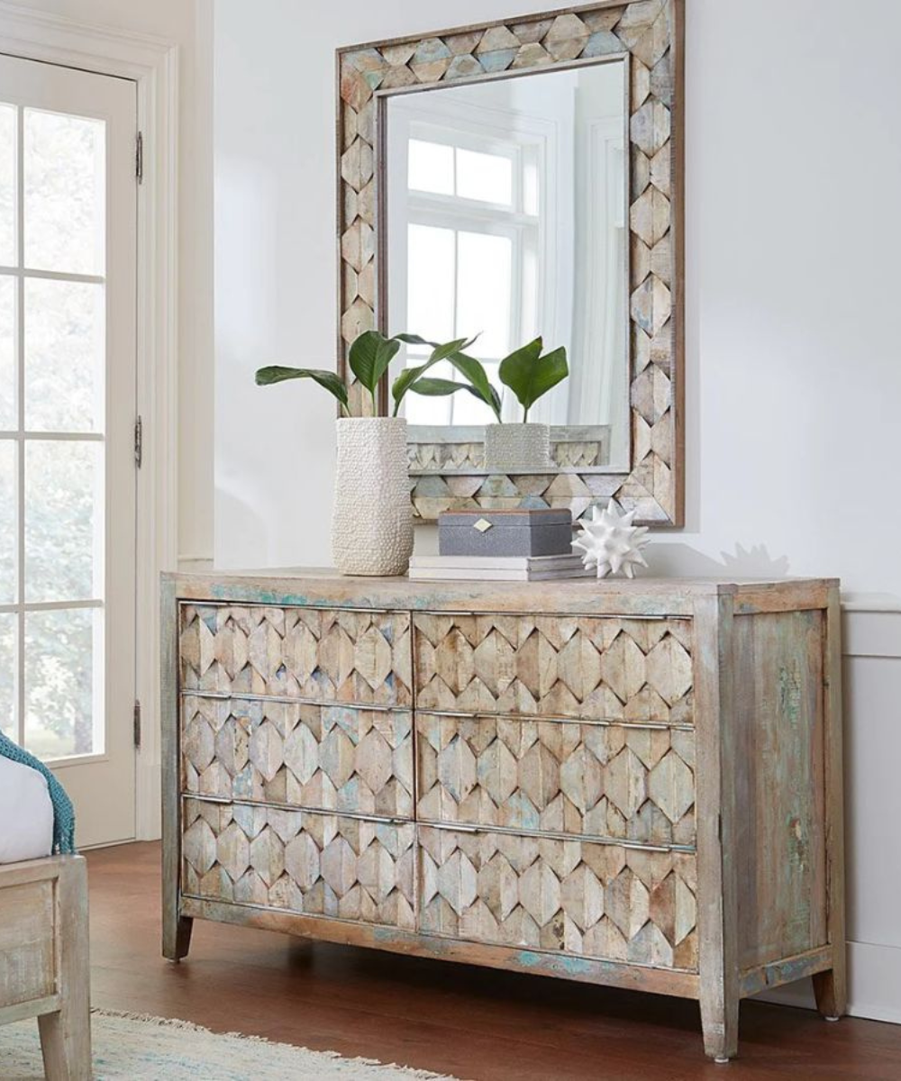 Geometric Cutting Design Dresser – Front View