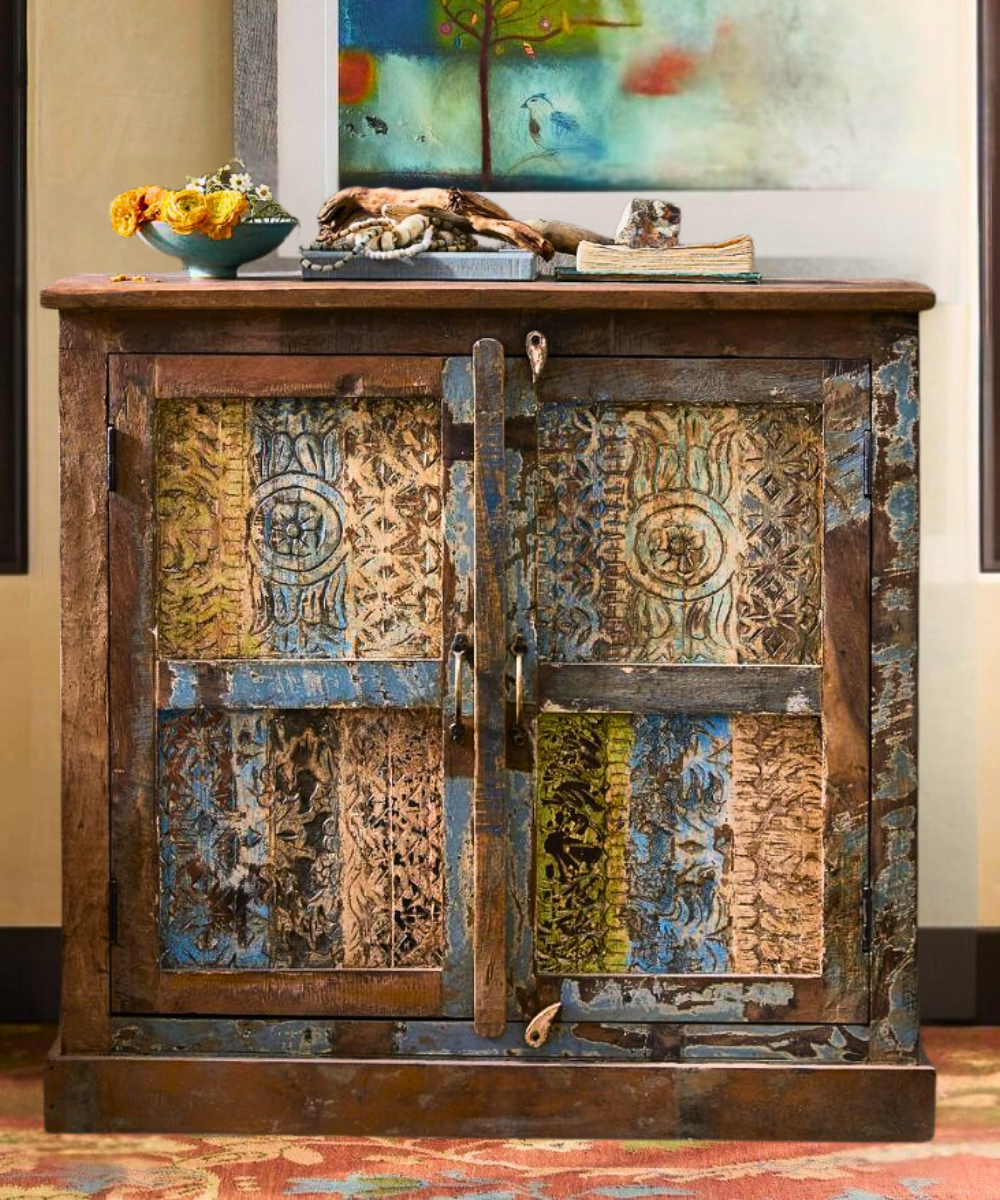 Handmade Console Cabinet – Reclaimed Wood Sideboard with Storage