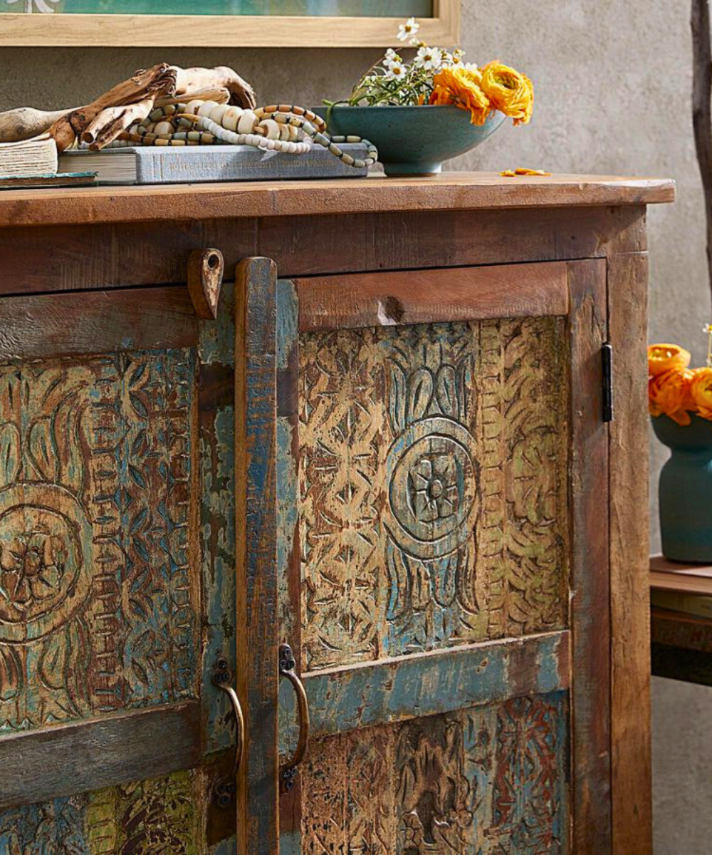 Multicolor Wooden Sideboard for Boho & Rustic Interiors