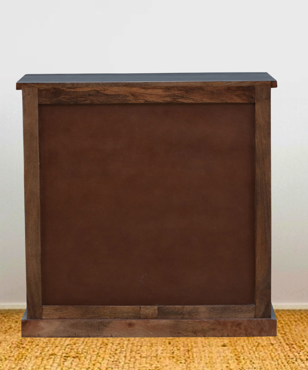 Top View of Distressed Mango Wood Sideboard – Natural Wood Grain
