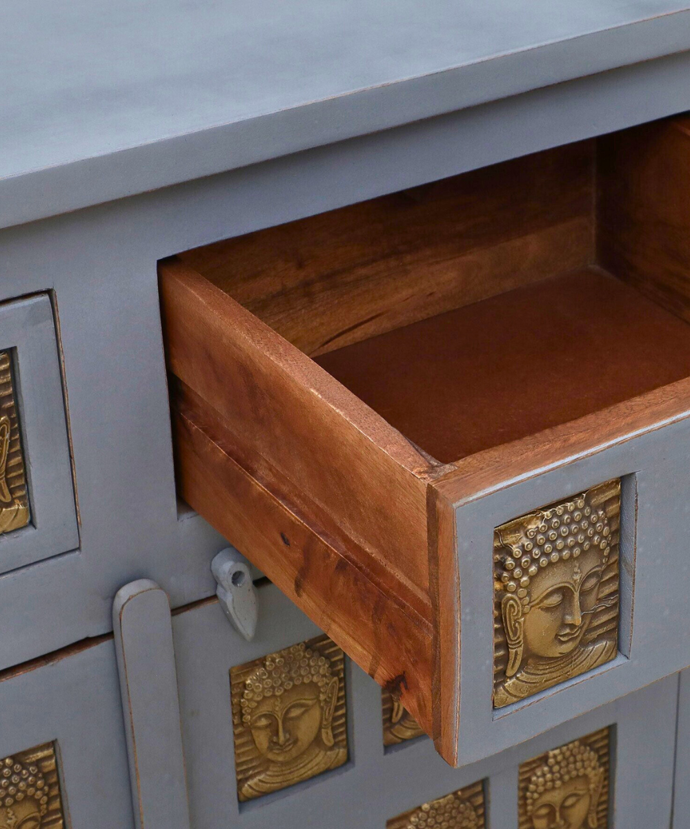 Vintage Wooden Sideboard with Distressed Finish – Unique & Elegant