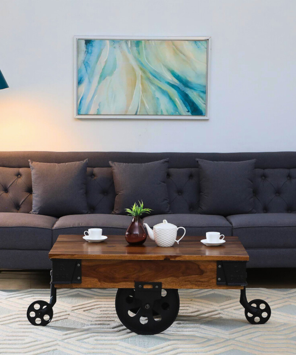 Handmade Mango Wood Coffee Table in Provincial Teak Finish