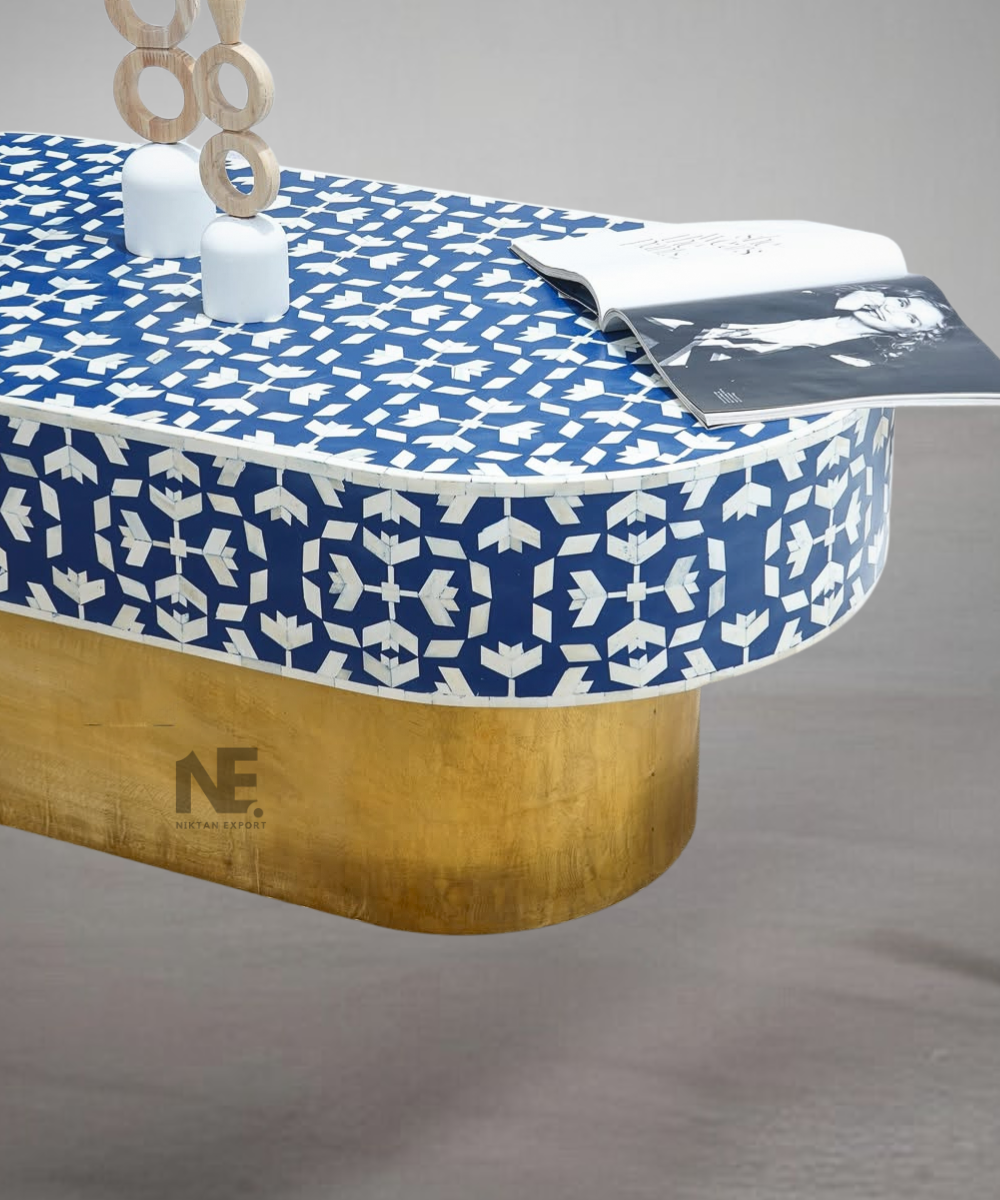 Top View of Floral Inlay Design