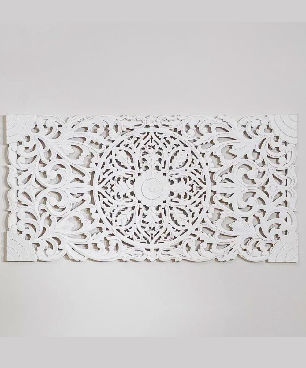 Handcrafted White Wooden Headboard – Classic & Sturdy Design