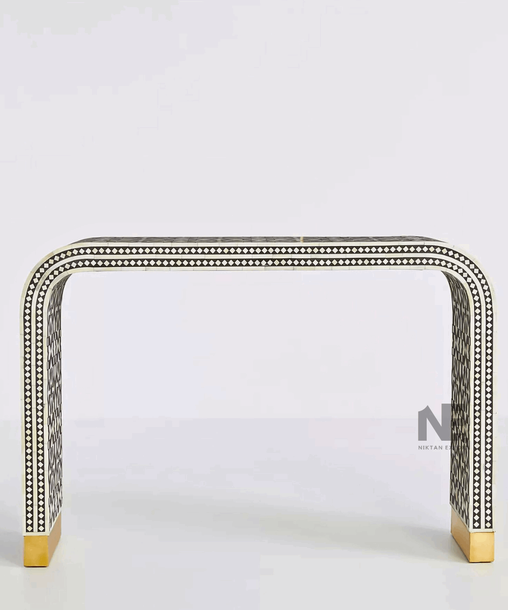 Close-Up of Handcrafted Floral Bone Inlay Design