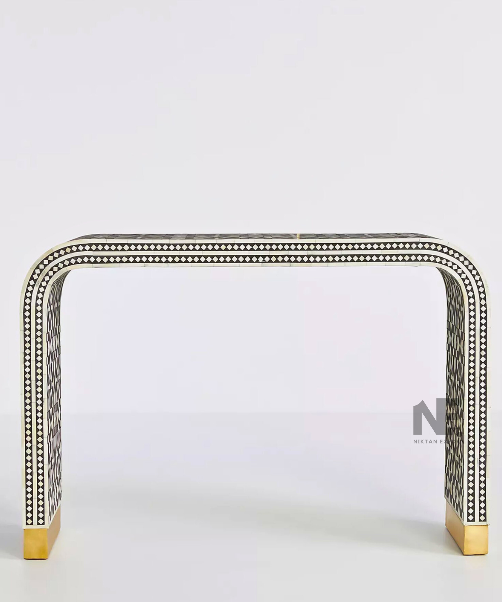 Close-Up of Handcrafted Floral Bone Inlay Design