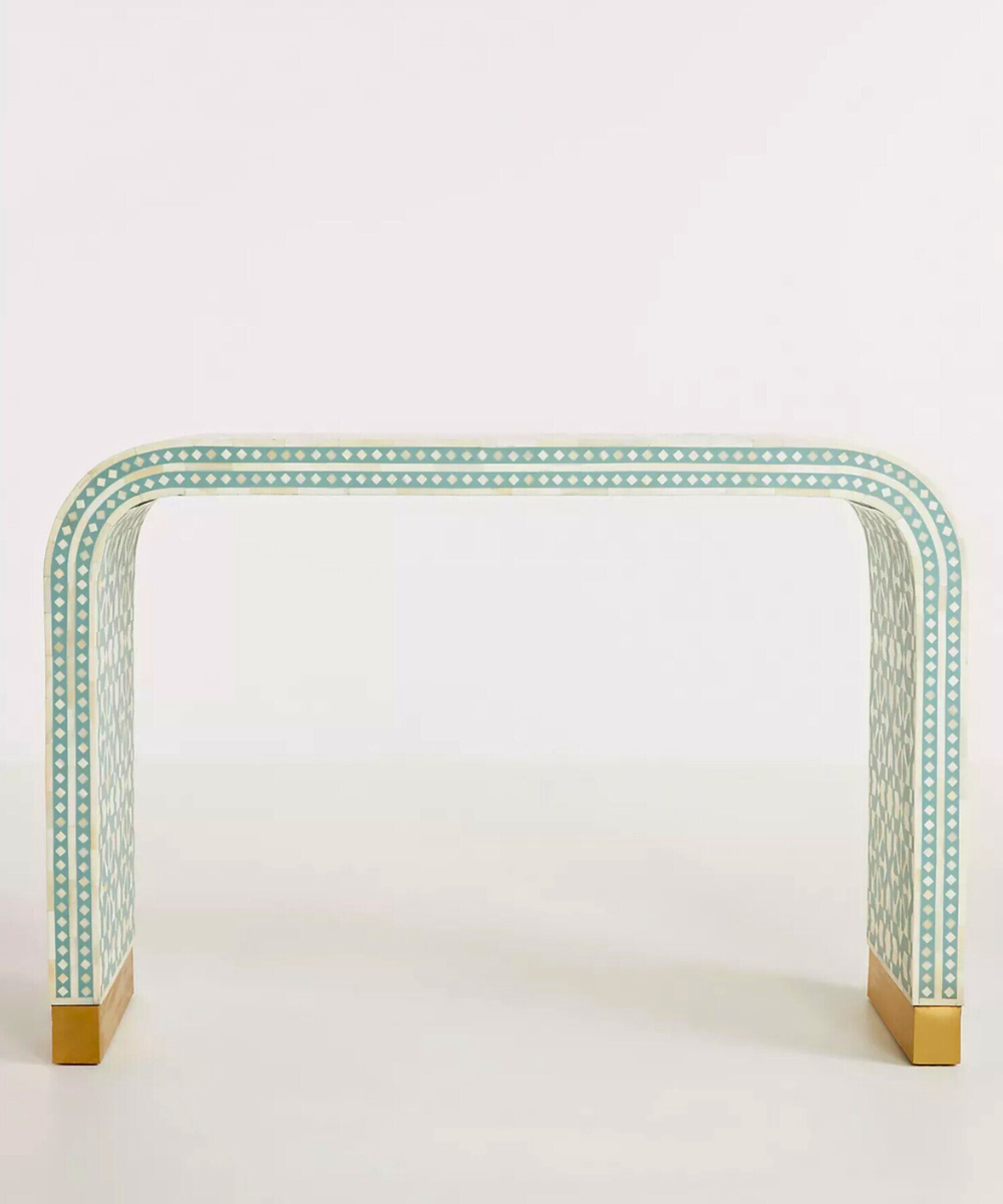 Close-Up of Floral Bone and MOP Inlay Pattern