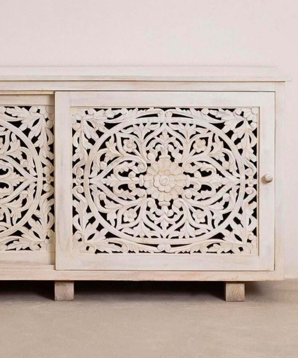 Close-up of handles and drawer runners
