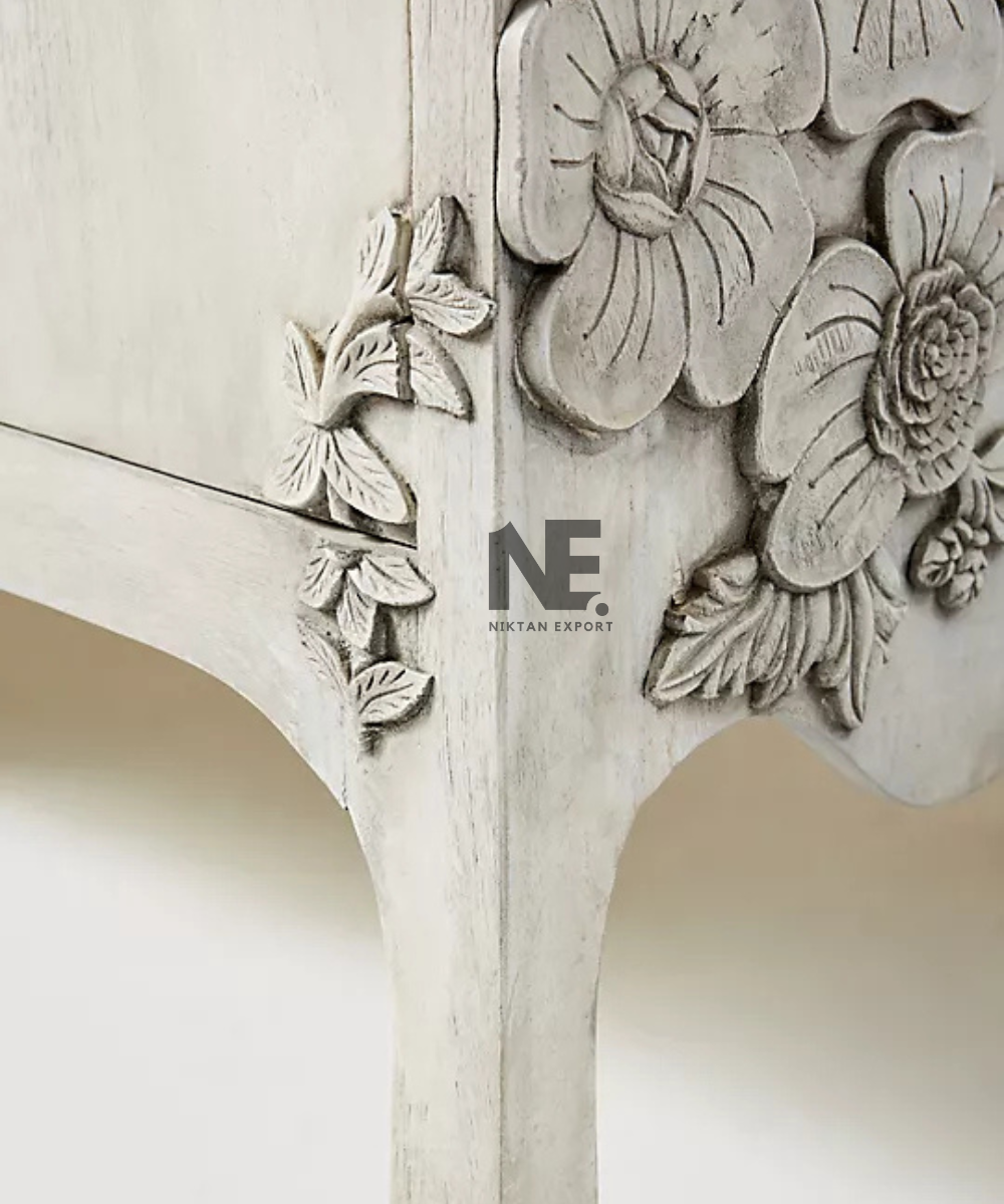 Cream sideboard with elegant curved legs