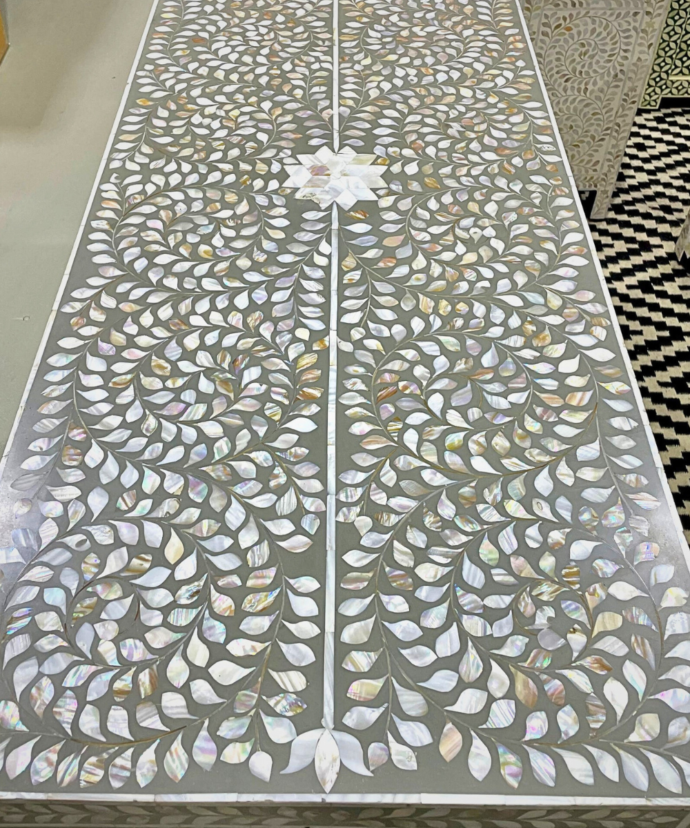 Mother of Pearl 3 Drawer Chest Grey Floral Handcrafted Elegance