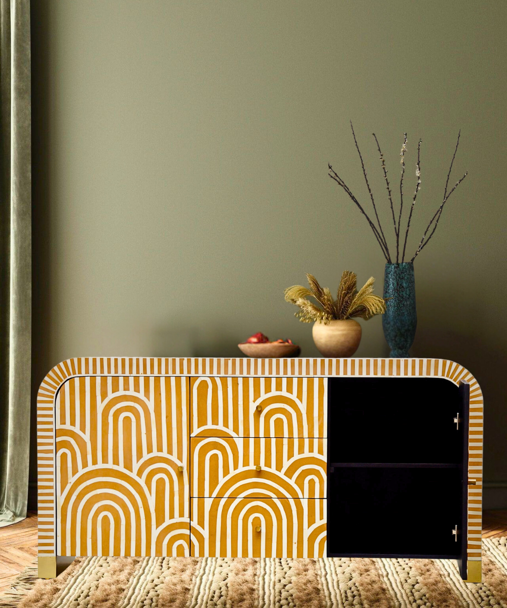 Interior shelves providing ample storage space.