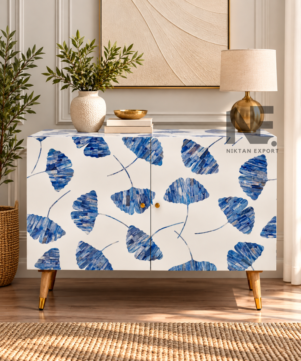 Bone inlay 2-door sideboard