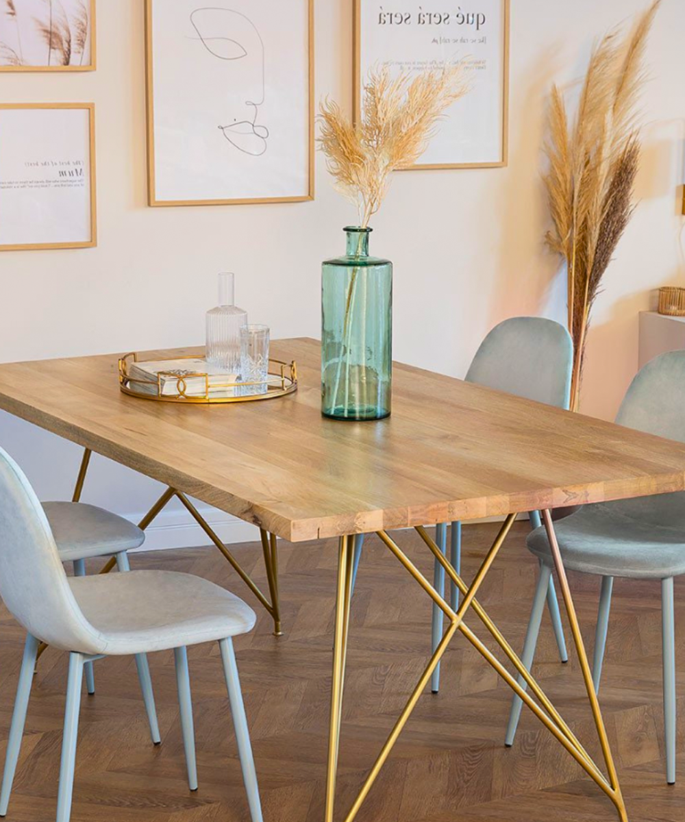 Handcrafted rectangular dining table, perfect for 8 guests