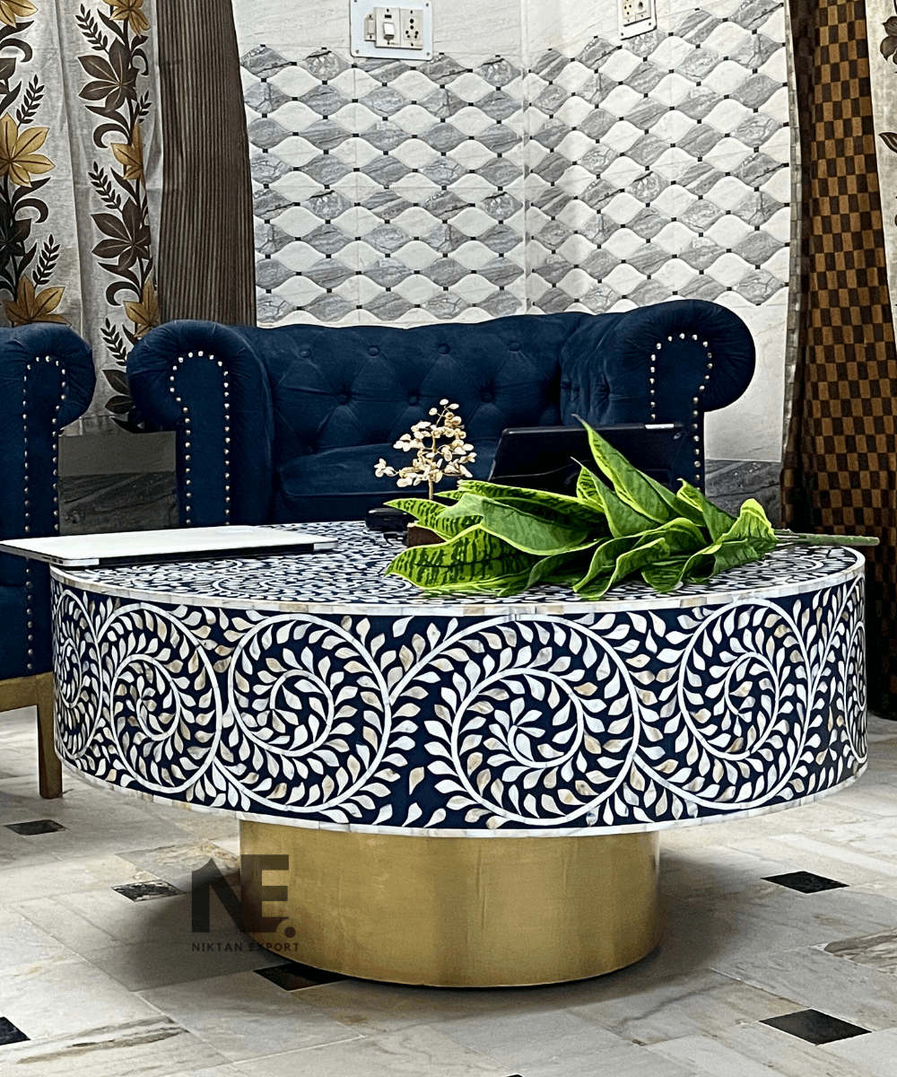 Handcrafted inlay detailing by artisan