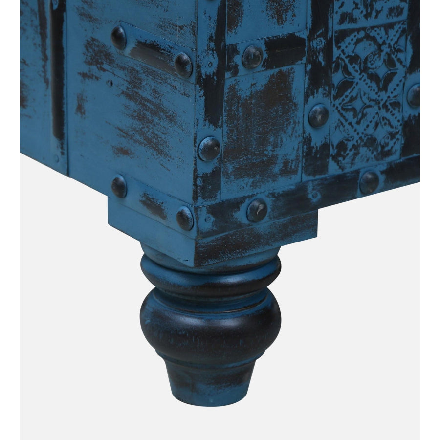 Jhalamand Recycled Wood Trunk in Blue Finish - NikTan Export