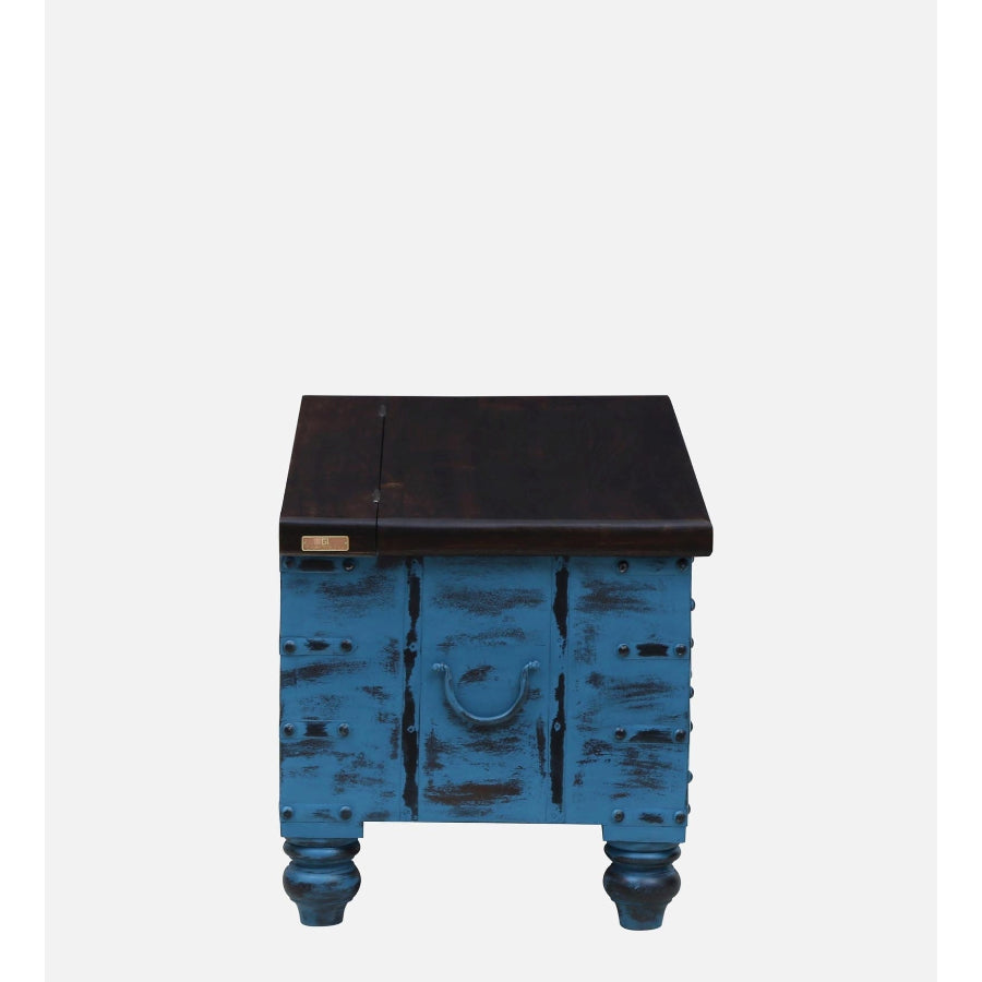 Jhalamand Recycled Wood Trunk in Blue Finish - NikTan Export