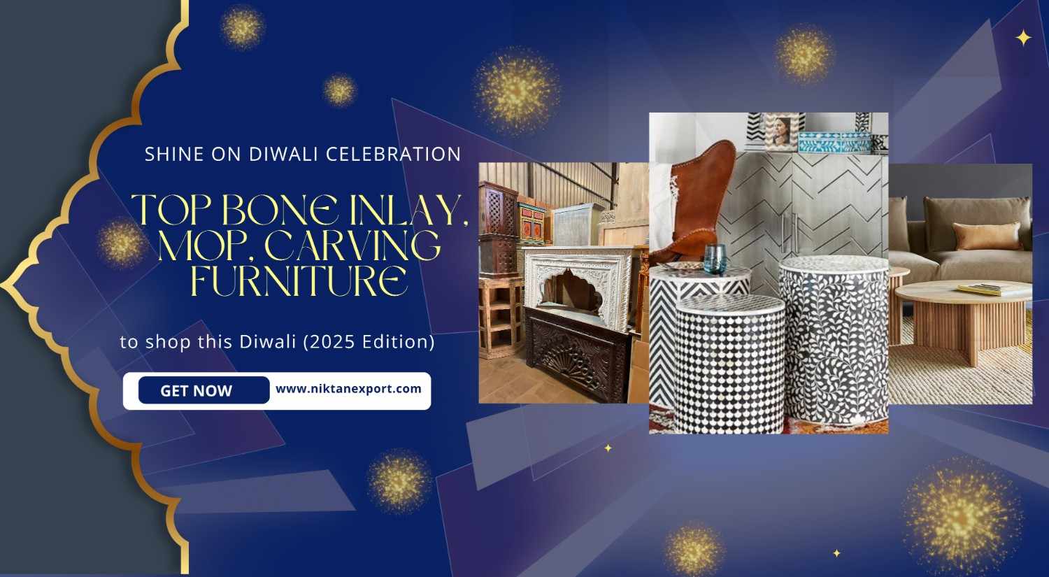 Black bone inlay coffee table with floral design handcrafted by Niktan Export artisans