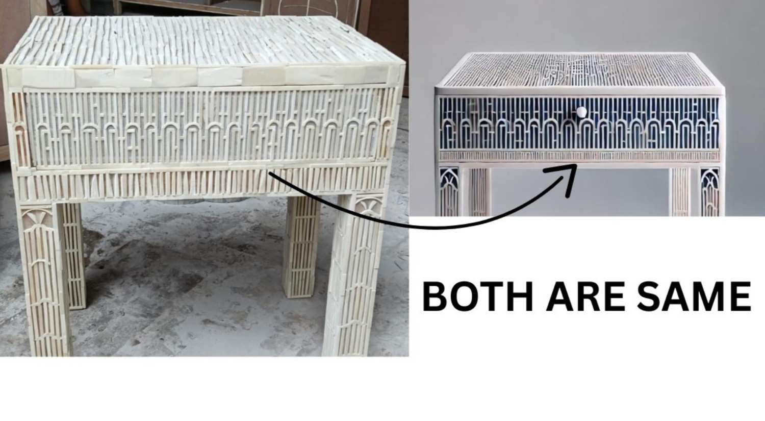 Elegant handcrafted Bone Inlay Bedside Tables in matching pairs by Niktan Export, featuring detailed craftsmanship and premium quality, ideal for global home decor