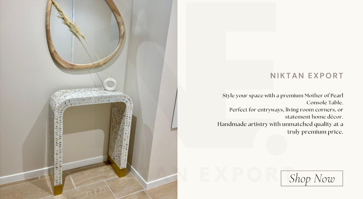 Handmade Bone Inlay and Mother of Pearl Furniture – Luxury Console Tables, Coffee Tables, Sideboards, and Bedside Cabinets by Niktan Export