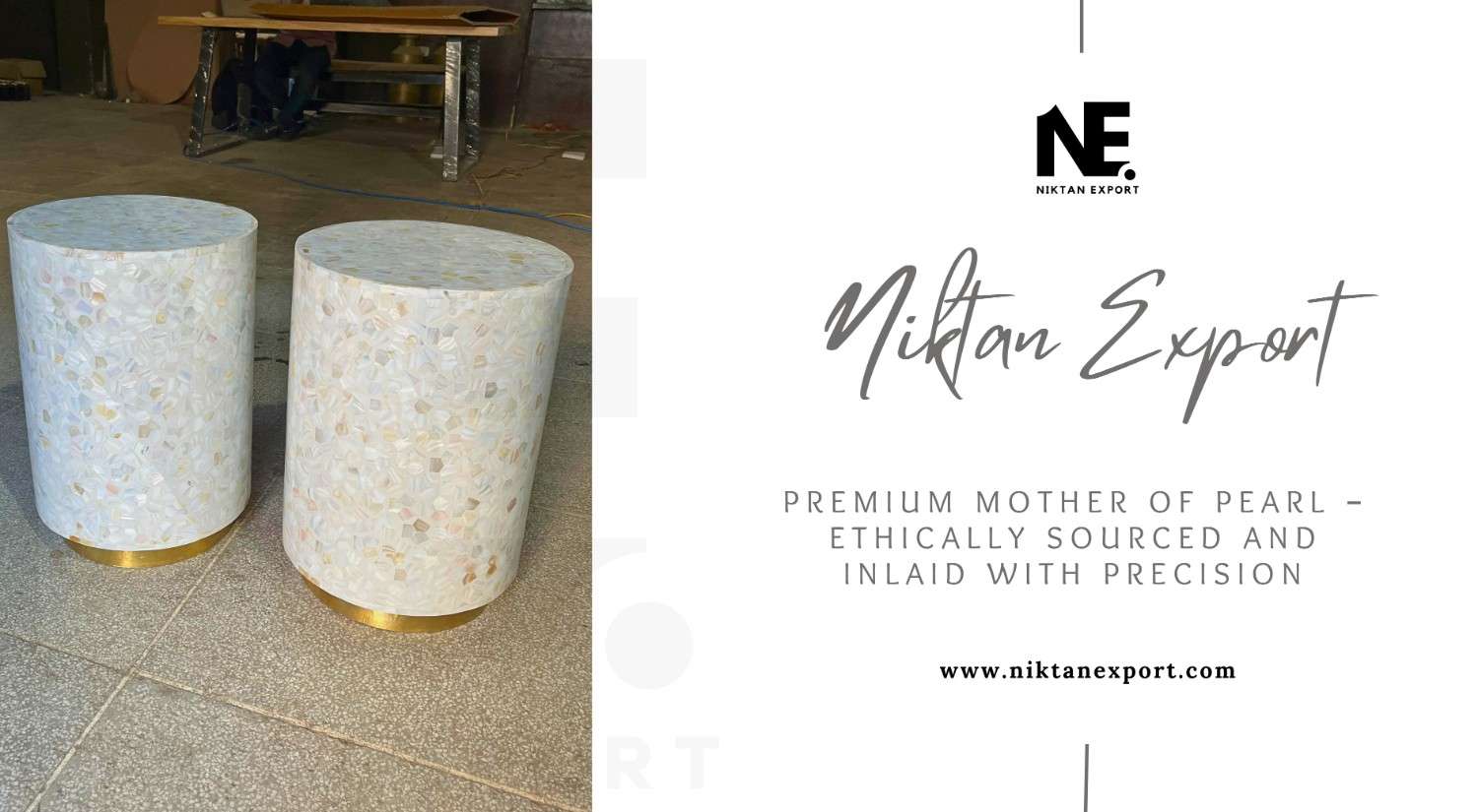Handmade premium Mother of Pearl coffee table with intricate inlay design – ethically sourced and crafted by Niktan Export artisans, delivered worldwide