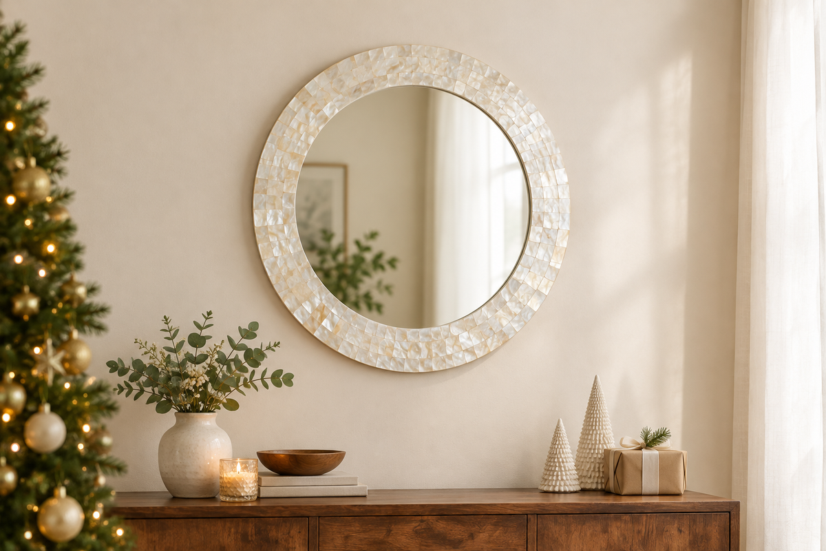 Best Christmas Gifts for Home Decor Lovers : A Mother of Pearl Wall Mirror