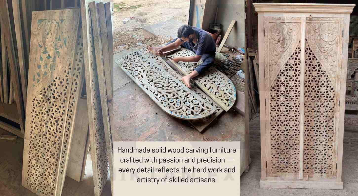 Handmade Bone Inlay and Solid Wood Carving Furniture crafted with passion and precision by skilled artisans at Niktan Export, bringing timeless beauty and luxury to homes worldwide