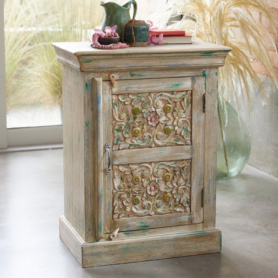 Sangariya Distressed Wooden Side Table