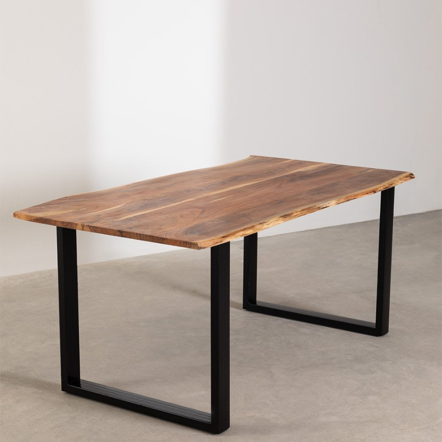 Rectangular Liveedge Dining Table in Recycled Wood