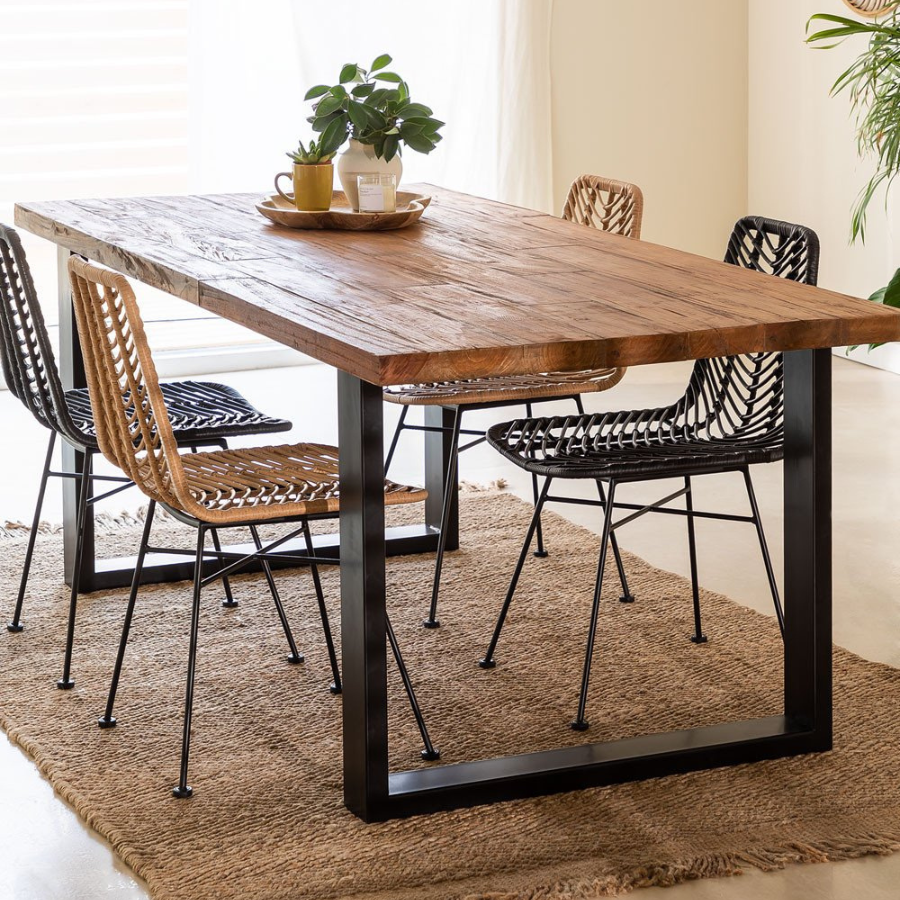 Rectangular Dining Table in Recycled Wood (200x100 cm)