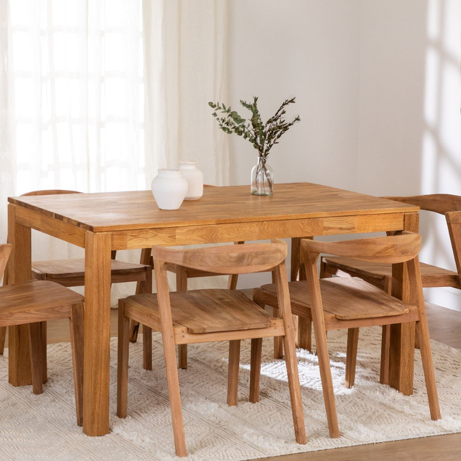 Rectangular Solidwood Oak Dining Table (140x80 cm)