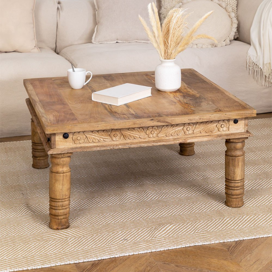 Rectangular Handcarving Coffee Table in Mango Wood