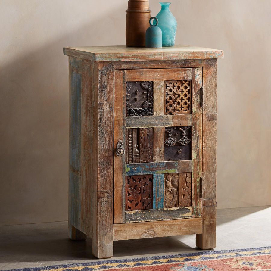 Reclaimed One Door Cabinet