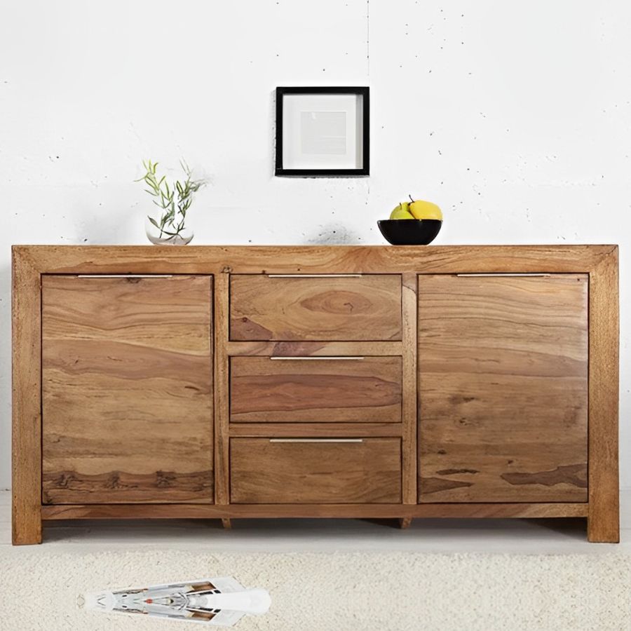 Sheesham Solid Stone Finish Sideboard PURE 135cm