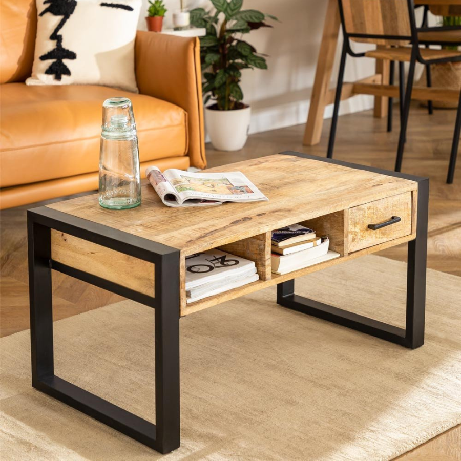 Coffee Table in Recycled Wood (90x45 cm) - NikTan Export