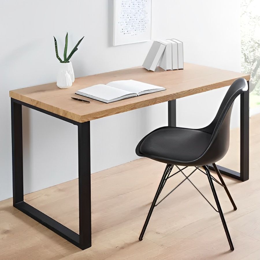 Design Table OAK 120cm Vintage Metal Frame Black - NikTan Export