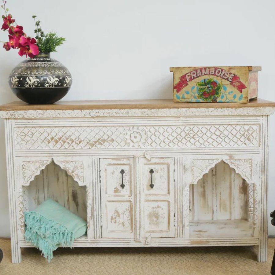 Hand Carved Jharokha Design Sideboard - NikTan Export