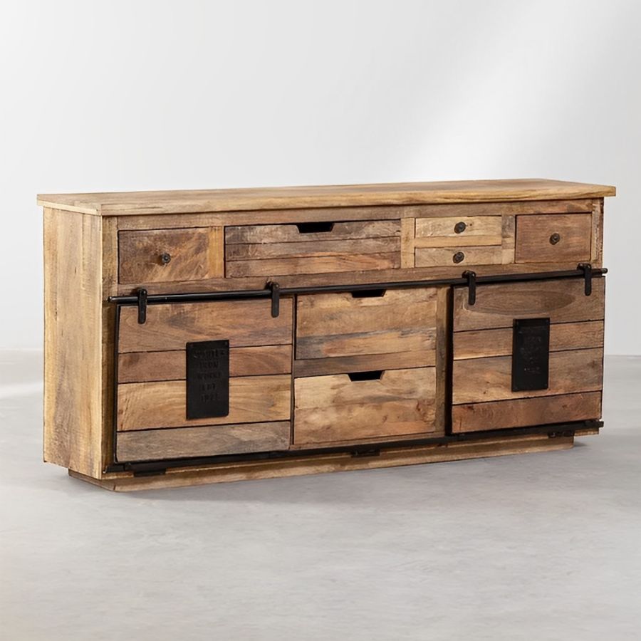 Recycled Wood Industrial Sideboard