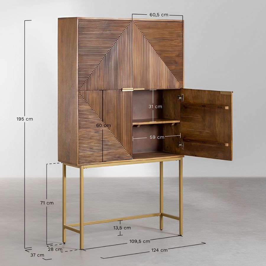 Solid Wood Bar Cabinet