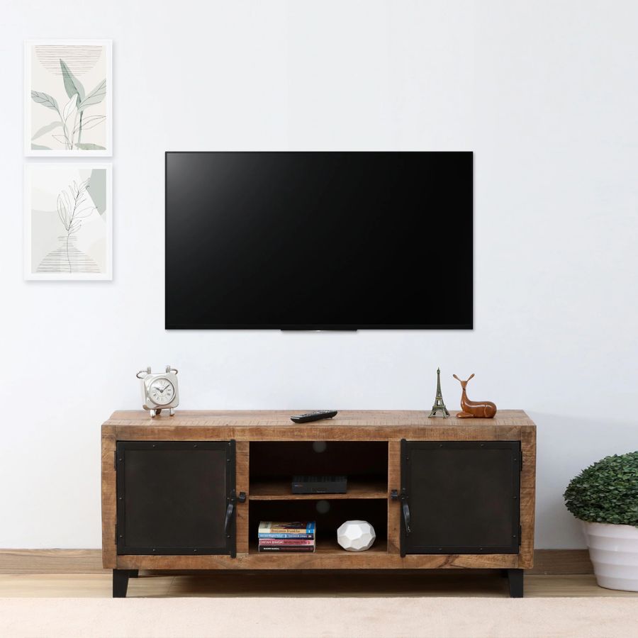 Jhalamand Solid Wood Industrial Tv Unit