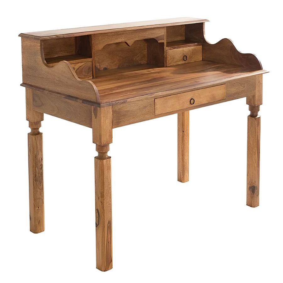 Elegant Secretary HEMINGWAY L 115cm Sheesham Solid Wood Desk - NikTan Export