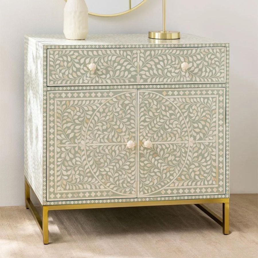 Bone Inlay Floral Design Sideboard - NikTan Export