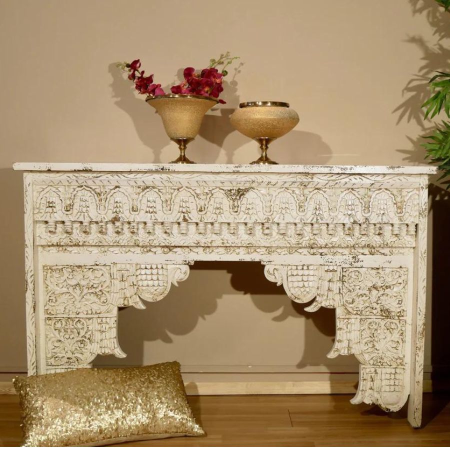 Hand carved Console Table In Indian Style - NikTan Export