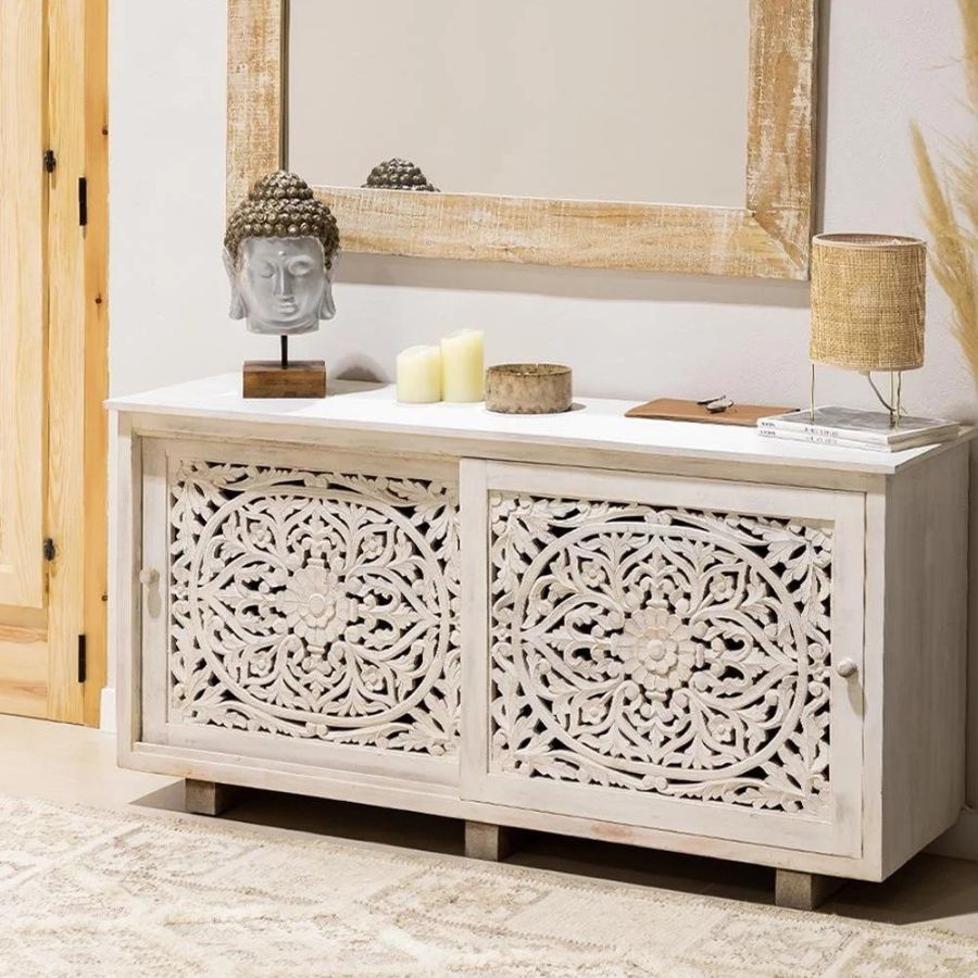 Nolei White Wood Sideboard